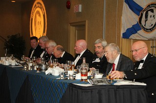 The head table: David, Ian, Bill, Angus, Peter, Andy, Jim and Bill