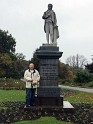 Fred Leafloor at the Burns statue in the Botanic Gardens of Timaru, New Zealand. This monument was realized through the initiative of James Craigie, a Scottish emmigrant who  rose to the position of mayor and Member of Parliament for the area.