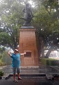 Dick Silvester at the Burns monument in Brisbane, Australia. The local Burns Club and the Queensland Scottish Association first proposed a Burns statue for the city in 1888. It was not until 1932 that the statue by Ward Willis was finally erected.